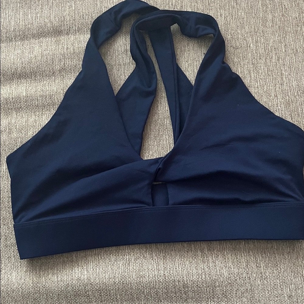 Fabletics Deep Blue Halter Sports Bra